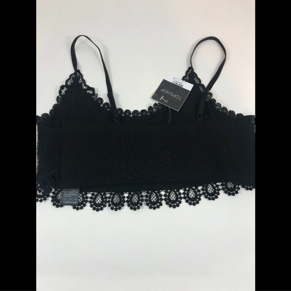 NWT Topshop Crochet Bralette in Black   [SZ‎ 6 US/ 10 UK ] - Picture 6 of 8